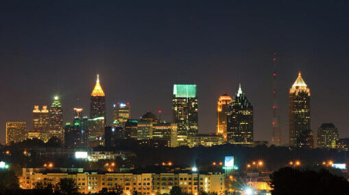 Atlanta skyline at night